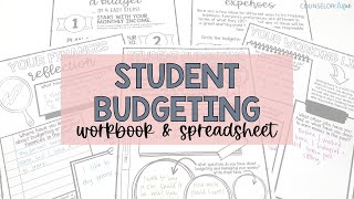 High School Student Budgeting Workbook and Spreadsheet