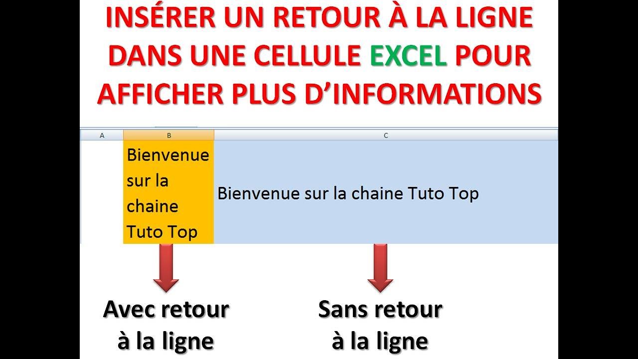 Comment faire un retour à la ligne dans une cellule sur Excel ? - YouTube