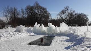 Моржевание.Закаливание .Hardening of the Walrus. Winterswimming.