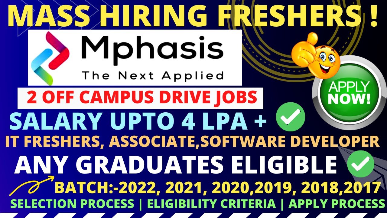 🔴Mphasis off campus drive 2022 🔥🔥 |2021 |2020 |2019 | IT jobs for freshers | Recruitment 2022 |2021
