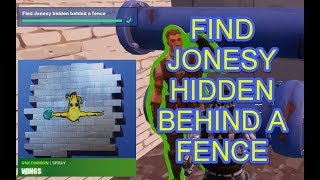 Find Jonesy hidden behind a fence  - DOWNTOWN DROP CHALLENGES