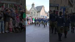 Vale Of Atholl March Off Through Crowd At New Year 2025 Street Party