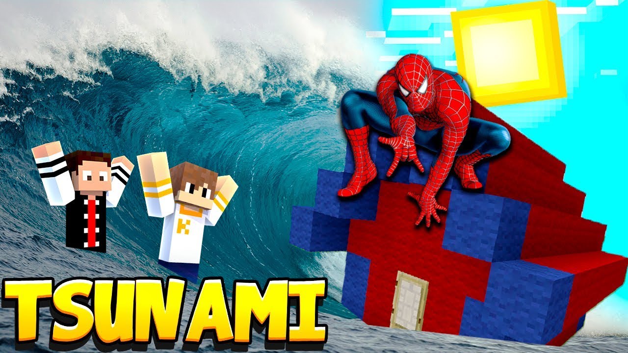 CASA DO HOMEM ARANHA CONTRA TSUNAMI! CASA 100% PROTEGIDA NO MINECRAFT ...