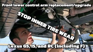 Lexus IS, GS, and RC Front lower control arm bushing replacement!!