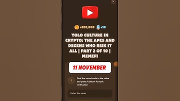 YOLO CULTURE IN CRYPTO: THE APES AND DEGENS WHO RISK IT ALL | PART 2 OF 10 | MEMEFI #memefi #code