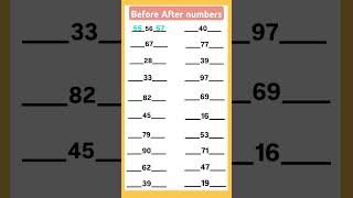 After before numbers | Before after numbers | what comes before after #afterbefore #numbers #maths