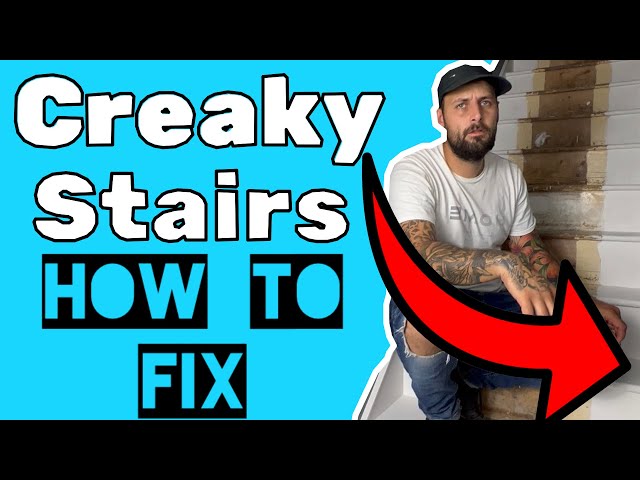 HOW TO FIX LOOSE CREAKY AND SQUEAKY STAIRS #howto #stairs #repair #diy #homeimprovement #renovation class=