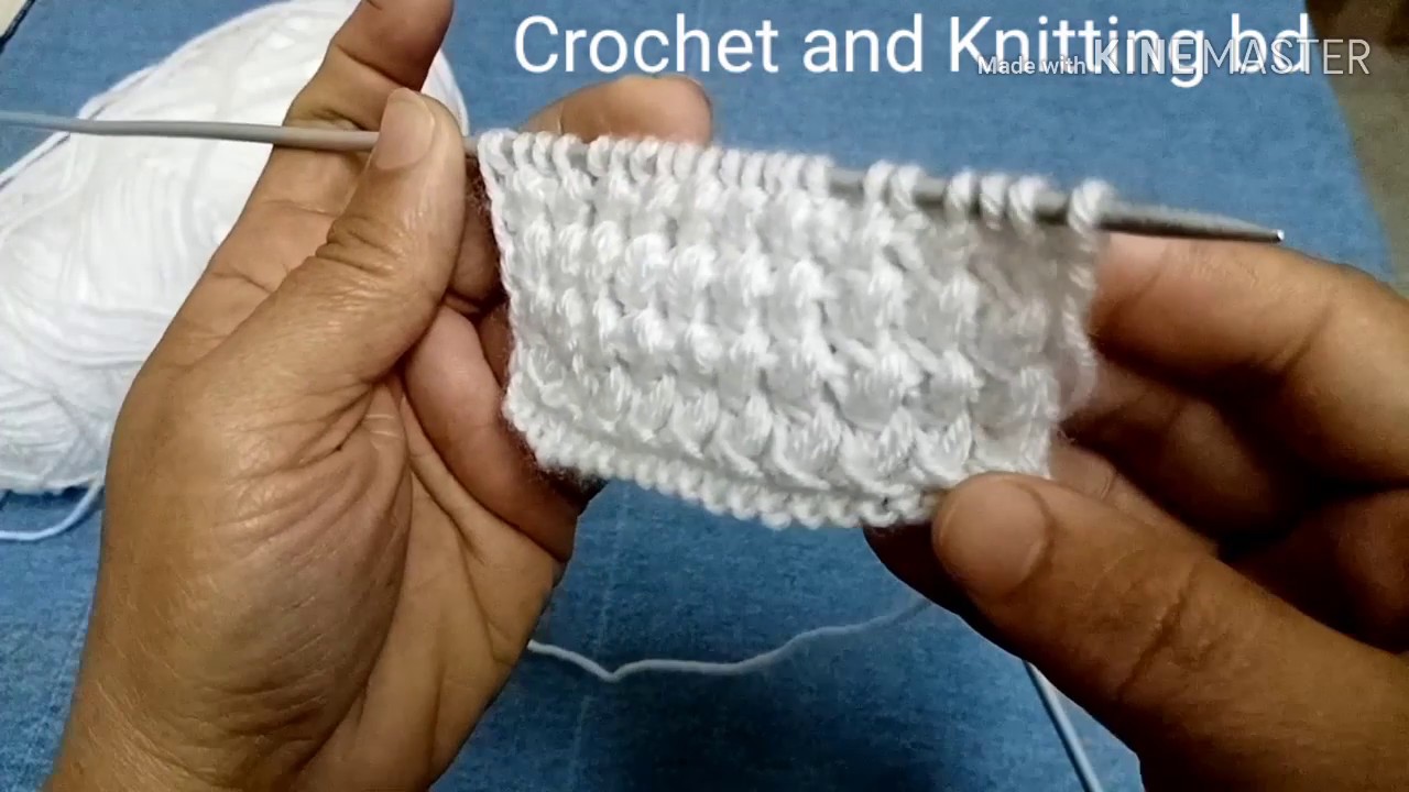 Easyknittingবাংলা নিটিং how to knit easy pattern stitch in bangla