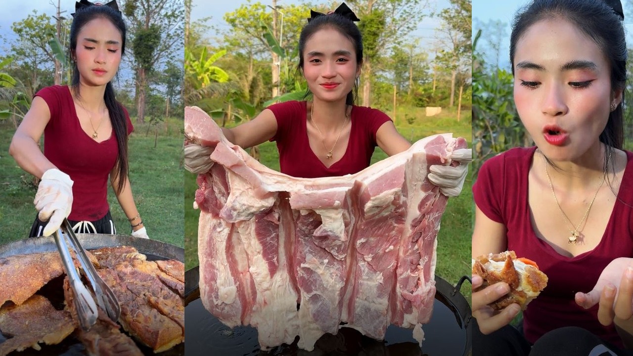 How to cook pork fried recipe with salad