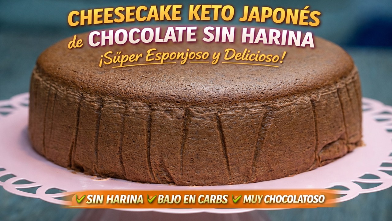 🍫 Cheesecake Keto Japonés de Chocolate Sin Harina