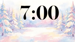 7 Minute Winter Nature Focus Timer ❄️ Calm Forest Snow, Peaceful Piano & Acoustic Guitar Music