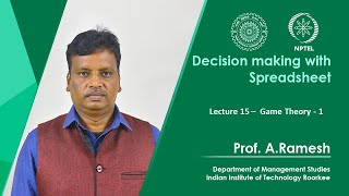 Lecture 15 –  Game Theory - 1