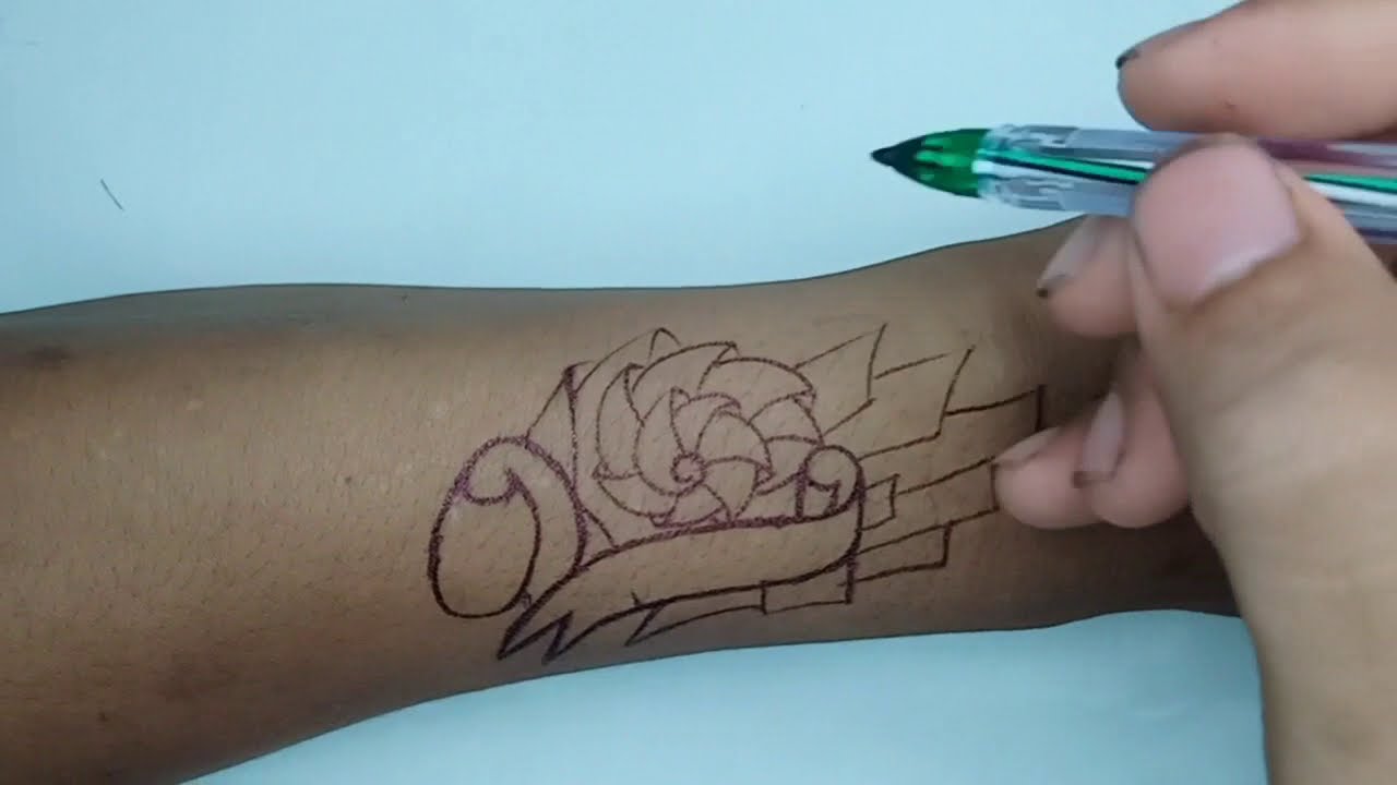 Terbaru 18 Gambar  Tato  Di Tangan Dengan Pulpen Gambar  