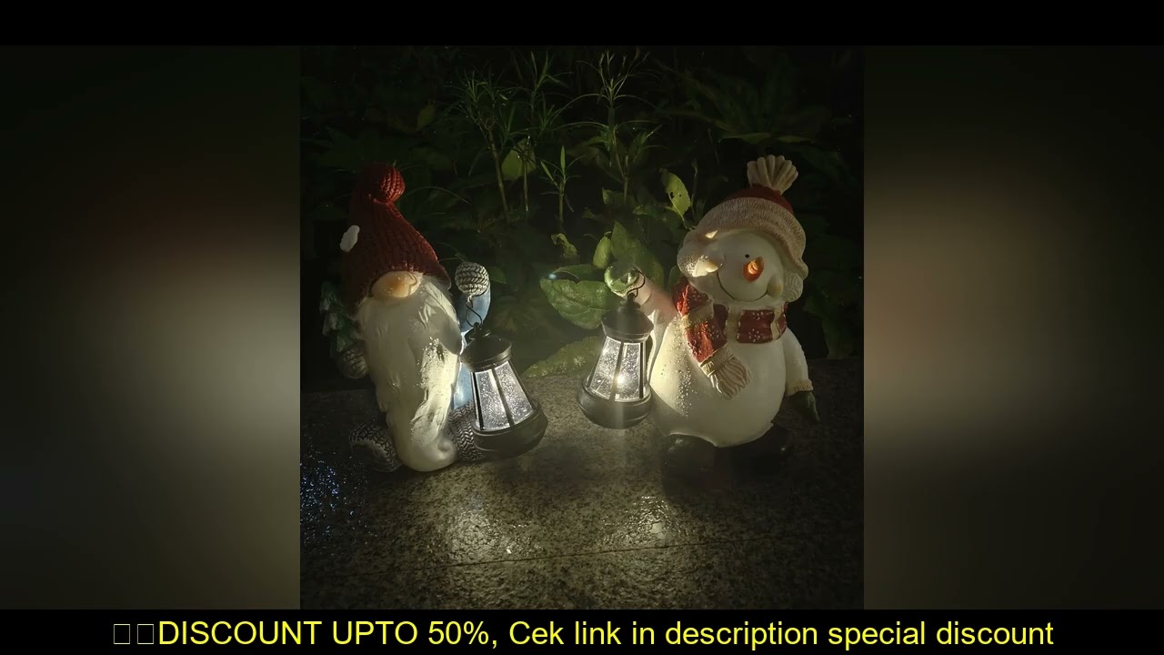 Christmas Gnome Resin Ornament Garden Light Statue Solar Powered Outdoor Courtyard Waterproof Landsc