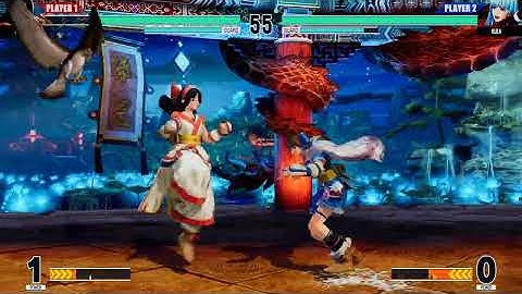 Nakoruru (Team Samurai) vs Kula (as Rimururu from Samurai Shodown) | KOFXV mods | CPU vs CPU