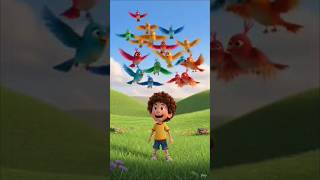 10 Little Birdies Fly Away! 🐦🌈 | Fun Counting Song for Kids#kidscartoon #shorts