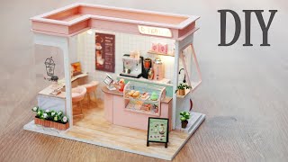 DIY Miniature Dollhouse Kit || ​​Sunshine Tea Station - Milk Tea - Relaxing Satisfying Video