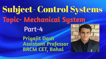 Mathematical Modelling of Mechanical System with Example-1