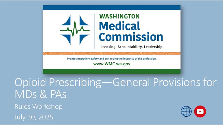 Rules Workshop Opioid Prescribing for MDs & PAs August 25, 2025