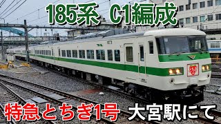 【4K60p】185系C1編成 特急とちぎ1号 大宮駅発着映像