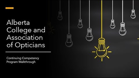 COA Continuing Competency Program Walk-through