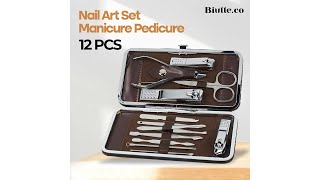 Alat Perias Kuku Nail Art Set Manicure Pedicure 12 PCS
