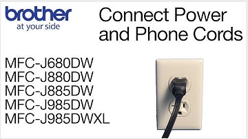Connecting the telephone and power cords to the Brother MFC-J880DW