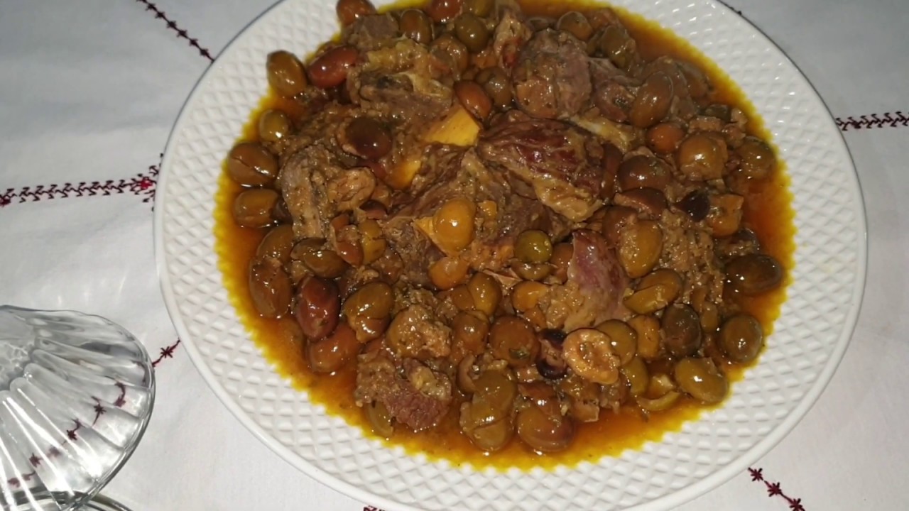 طاجين اللحم بمسلالة مداق لايقاوم  2020 . tajine de viandes aux olives vertes m’sslala