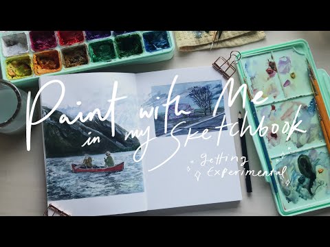 🏔experimental sketchbook sesh no.10 🛶 paint with me//himi gouache