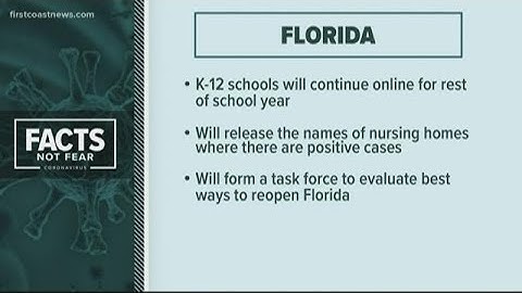Florida K-12 schools to continue virtual learning; Governor releases names of nursing homes with COV