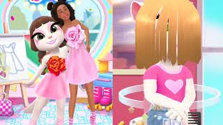 My Talking Angela 2:🫶👰 Let's Play with Barbie/game for girls/ #games #mytalkingangela2