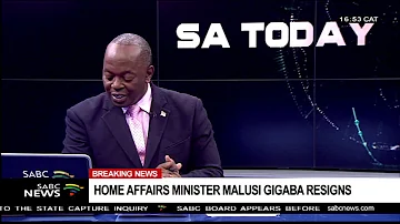 BREAKING NEWS: Malusi Gigaba resigns as Home Affairs Minister