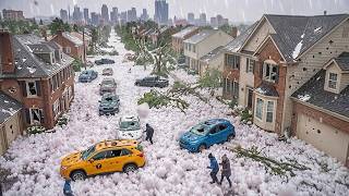 Giant Hail Hit Ohio, Usa F Ball-Sized Hailstorm Smashes Cars And Homes In Northeast Ohio