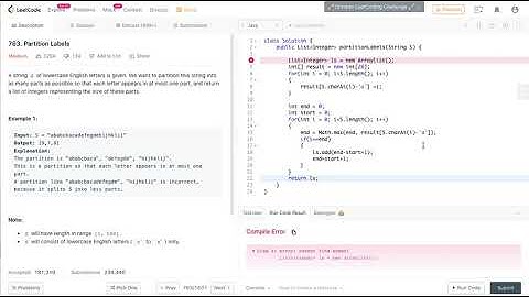 763  Partition Labels