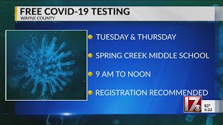 Wayne County to offer free COVID-19 testing this week