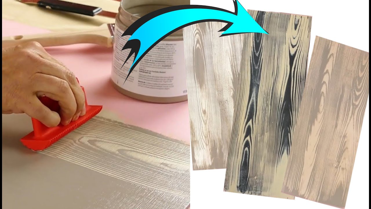 EFFET de FAUX BOIS | Faire une IMITATION de Bois avec un Outil de