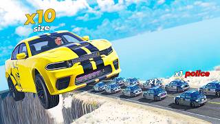 Every Time Car Gets Smaller - Curvy Cliff Road Police Chase - Beamng drive screenshot 4