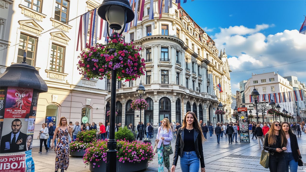 Белград: Самая Оживленная Улица Сербии - Прогулка 4K