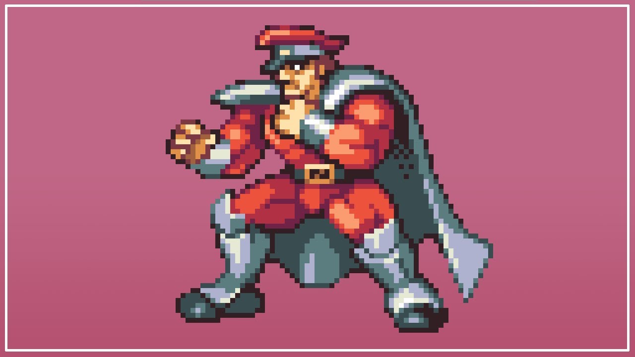 Vega (Street Fighter) Pixel Art com base decorativo