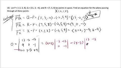 Finding equation of plane passing three points