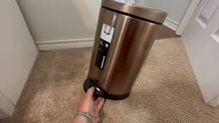 simplehuman Small Semi Round Bathroom Step Trash Can Review