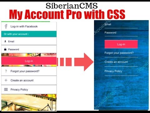 My Account Pro - Customisation using css for Siberian CMS