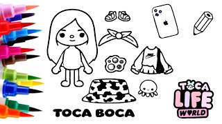 Drawing Toca Boca clothes and things / How to draw Toca Life world character / step by step easy