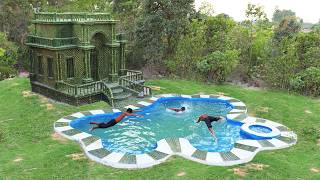 [Full Video] Build Creative Bamboo Villa house With Relax Swimming Pool In The Forest