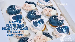 CAKE TUTORIAL  I  Cake Heart & Cupcake Design Tutorial - Part Two Cupcake Piping