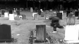 levi jump the grave stone! :P