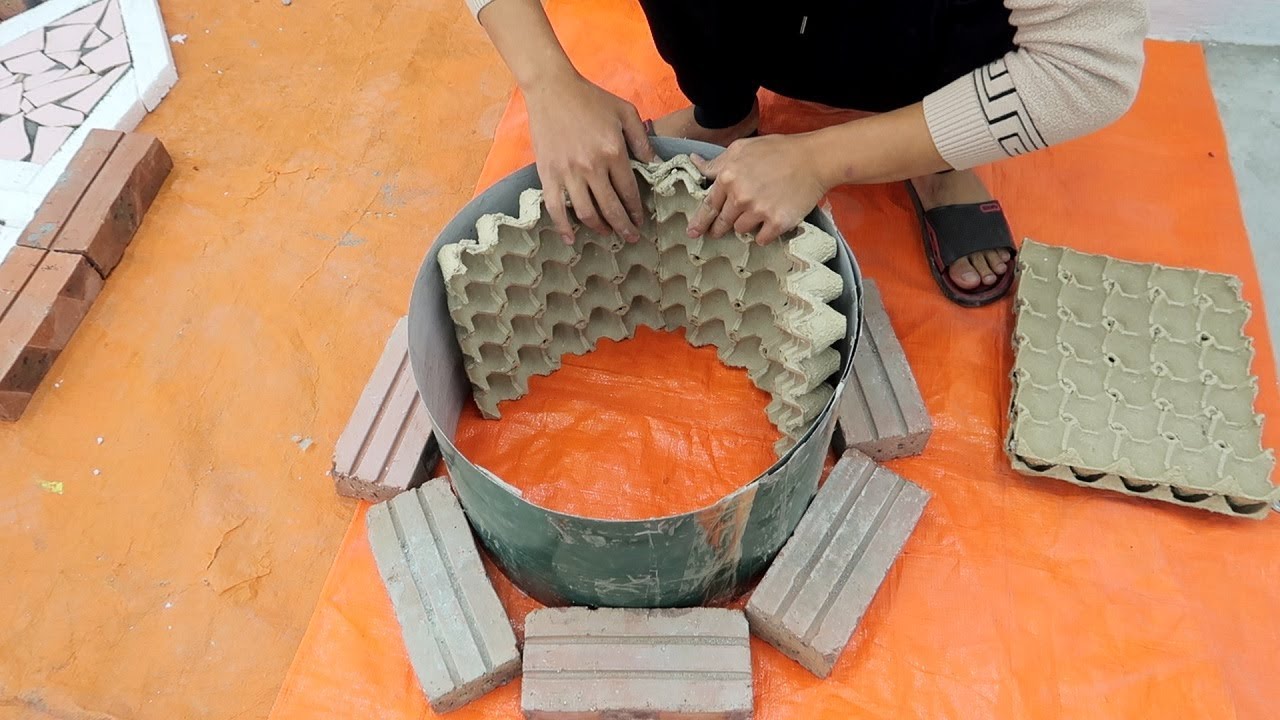 Creative Ideas With Cement - Making Plant Pots From Cement And Egg