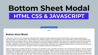 Create A Draggable Bottom Sheet Modal in HTML CSS & JavaScript