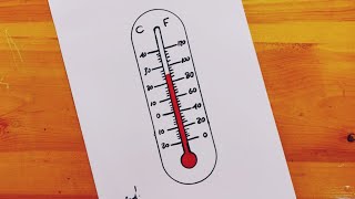 رسم المحرار 3 || مقياس الحرارة || drawing of thermometer || clinical thermometer drawing