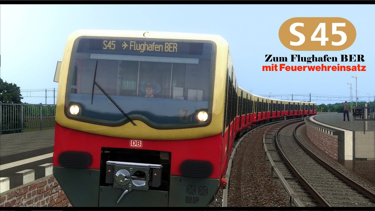 S-Bahn Berlin - Mit der S45 zum Flughafen BER + Feuerwehreinsatz - Original Ansagen - BR481 Mod
